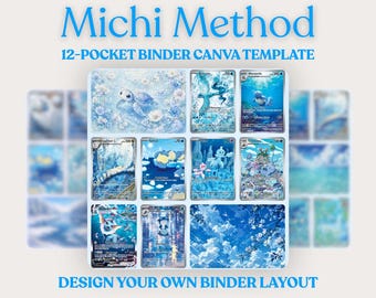 Michi Method 12-Pocket Binder Canva Template | Pokémon TCG Binder Template | Editable Binder Layout | Design Your Own Binder