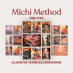 Michi Method Fire Type Binder Pack | TCG-layouter, utskrivbara bilder (digital nedladdning)