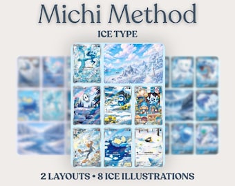 Michi Method Pokémon Ice Type Binder Pack | TCG Binder Layout Ideas | 2 Layouts + 8 Printable Images | Aesthetic Binder Setup | Printable