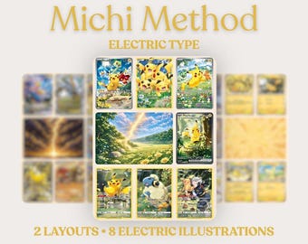 Michi Method Pokémon Electric Type Binder Pack | TCG Binder Layout Ideas | 2 Layouts + 8 Printable Images | Aesthetic Binder Setup | Digital