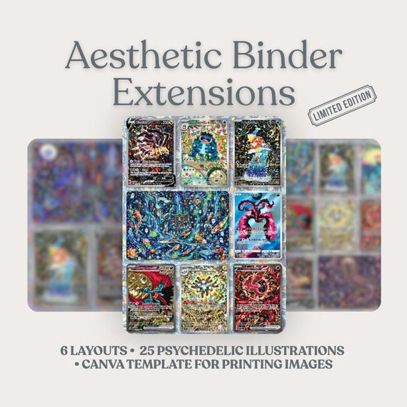 Michi Method Psychedelic Binder Pack | TCG Layouts | Printable Illustrations | Digital download