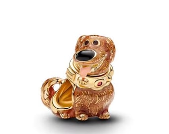 925 Sterling Silver Floating Charm Bead Pixar Up Dug Dog