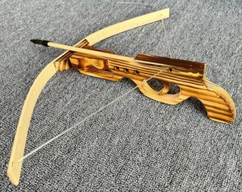 Handgefertigte Bambus Armbrust Spielzeug Set mit Köcher, Sicheres Bogenschießen für Kinder