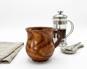 Handgefertigte Holzkaffeetasse, rustikale umweltfreundliche Teetasse und Geschenk