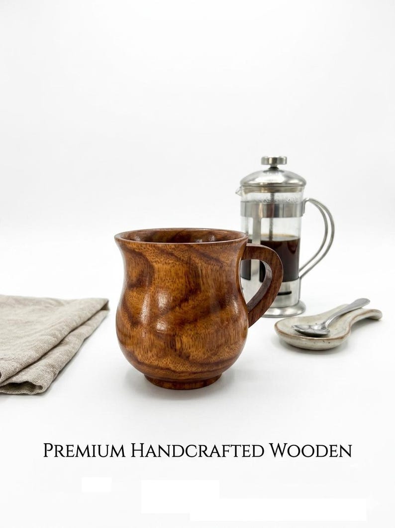 Handcrafted wooden mug and artisan home decor from MISHeMALL