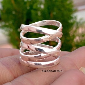 Anello multi-fascia in argento sterling 925 - Anello di tendenza fatto a mano, regalo di anniversario,