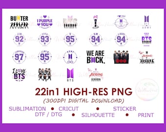 Kpop Inspired ARIRANG BTS World Tour Bundle (22+ PNGs) | Concert Style Fan Art, Sticker Cricut Sublimation Design, 300DPI Digital Download