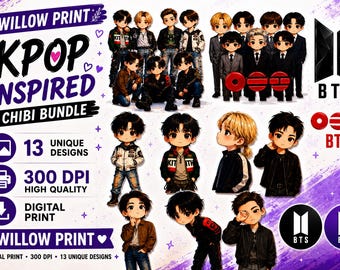 ステッカー ユニット BTS 韓国製作者様 グッズ プリント＆カット BTS ステッカー、印刷可能な BTS ステッカー - 即時