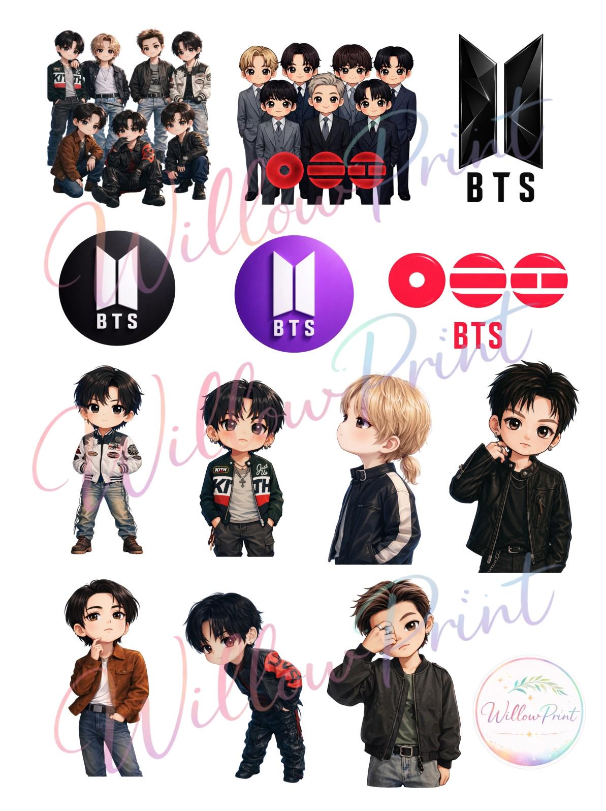 BTS  ファインアート　スクリーンプリント Bts fan art - Etsy 日本