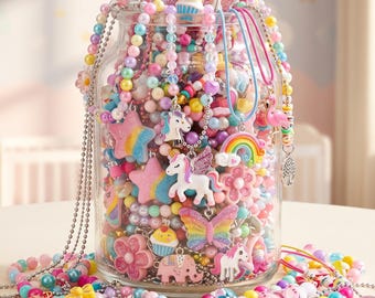 Kids Mystery Jewelry Jar, Unicorn Mermaid Princess Dress-Up Set (3-8 Years)