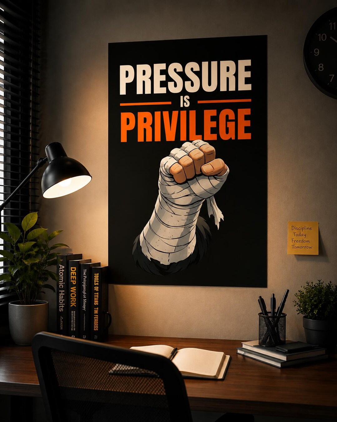 Pressure is Privilege Motivational Wall Art – Gym Fitness Poster ...