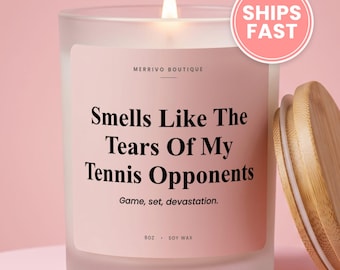 Regalo divertido de tenis, ideas de regalo para el capitán y el equipo de tenis, vela de tenis para Navidad, regalo para los mejores tenistas.