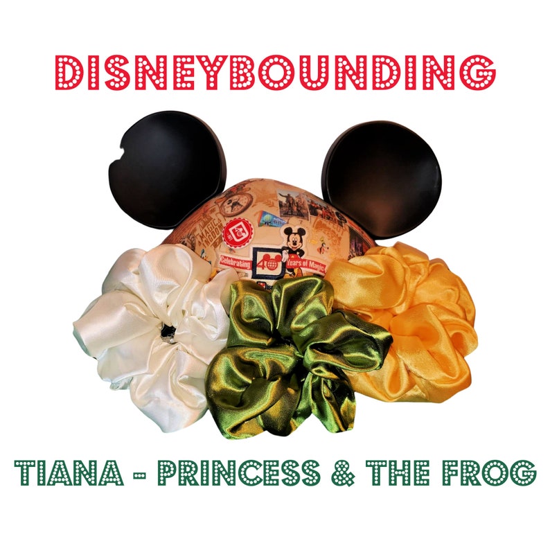 3 Pack Satin Disneybounding Scrunchies Vegan, Cruelty Free, Locally Made TIANA