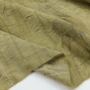 Draperande ogenomskinligt matchagrönt jacquard tencel linnetyg ton-i-ton – mjukt matt utan stretch för klänningar och blusar bild 7