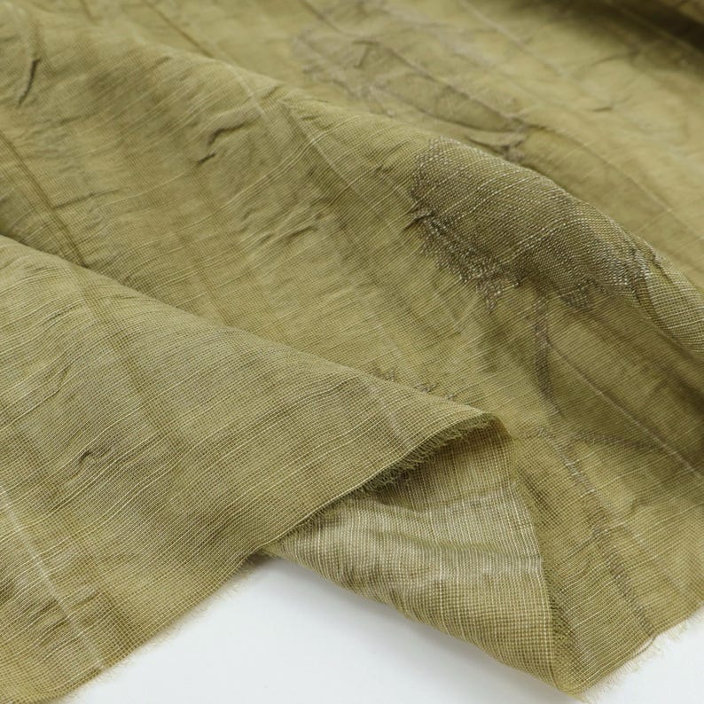 Draperande ogenomskinligt matchagrönt jacquard tencel linnetyg ton-i-ton – mjukt matt utan stretch för klänningar och blusar bild 7