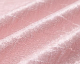 Pale Pink Crinkled Blend Fabric – Iridescent Drapey Bridal Gown Material