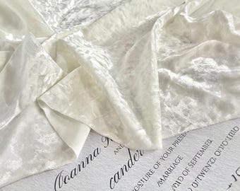 Tela de terciopelo blanco perla, tejido elástico con brillo estelar, costura de vestidos y abrigos.