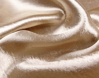 Champagne Gold Water Ripple Satin Fabric – Lustrous Drape for Gowns, Stage Wear