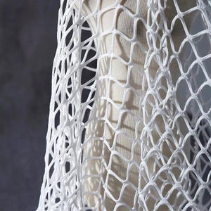 3D Large Mesh Fabric by Yard - Thicken Hollow Out Diamond Grid Textile for Designer DIY Avant-garde Apparel & Home Decor