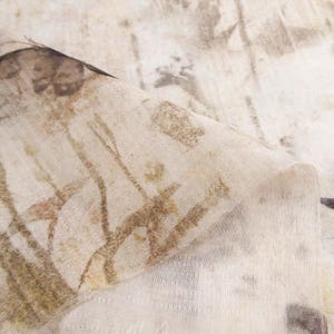 Sheer Coffee Brown Ink Wash Tie-Dye Butterfly Jacquard Tencel Linen Fabric – Light Structure Draping Matte for Kimonos & Dresses image 9