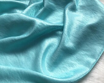 Ice Blue Lurex Linen Satin Fabric, Glazed Color-Shift Designer Textile