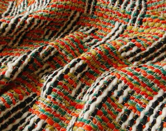 Colorful Large Houndstooth Wool Blend Coating Fabric – Thick Matte No Stretch Lining Required for Coats & Jackets