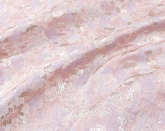 Lightweight Structured Pink-Purple Ombre Gold Jacquard Fabric – Soft No Stretch for Gowns & Fashion