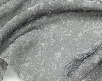 Tencel Linen Jacquard Fabric – Silver Splatter Print, Double-Face Lightweight Material