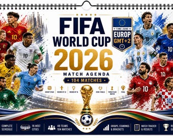 Calendário de Jogos da Copa do Mundo FIFA 2026 | Presente para Fãs de Futebol (Download em PDF)