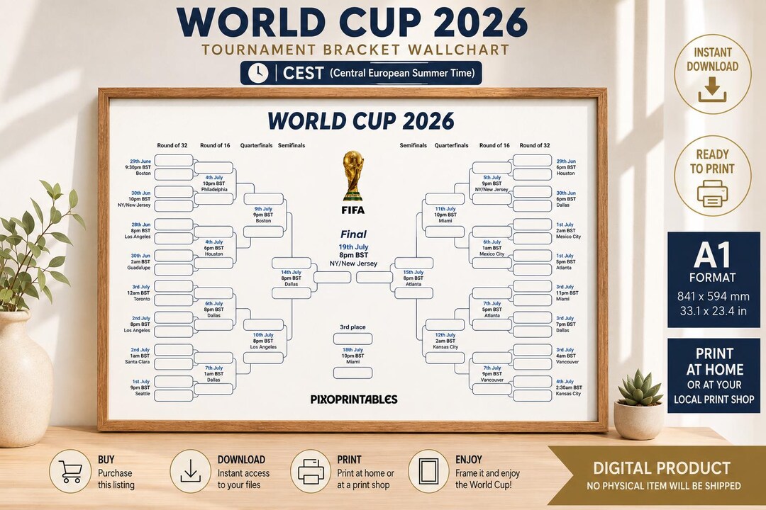 World Cup 2026 Schedule Wallchart | Printable Match Calendar (A1 PDF ...