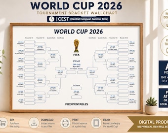 Calendário da Copa do Mundo de 2026 em formato de pôster | Calendário de jogos para imprimir (PDF A1)