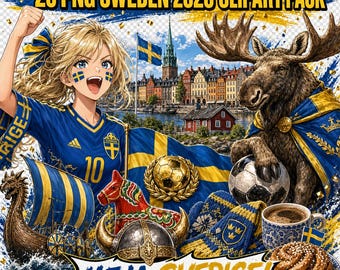 Pacote de Clipart de Futebol da Suécia | 20 Desenhos PNG de Alces Jogando Futebol (Download Instantâneo)