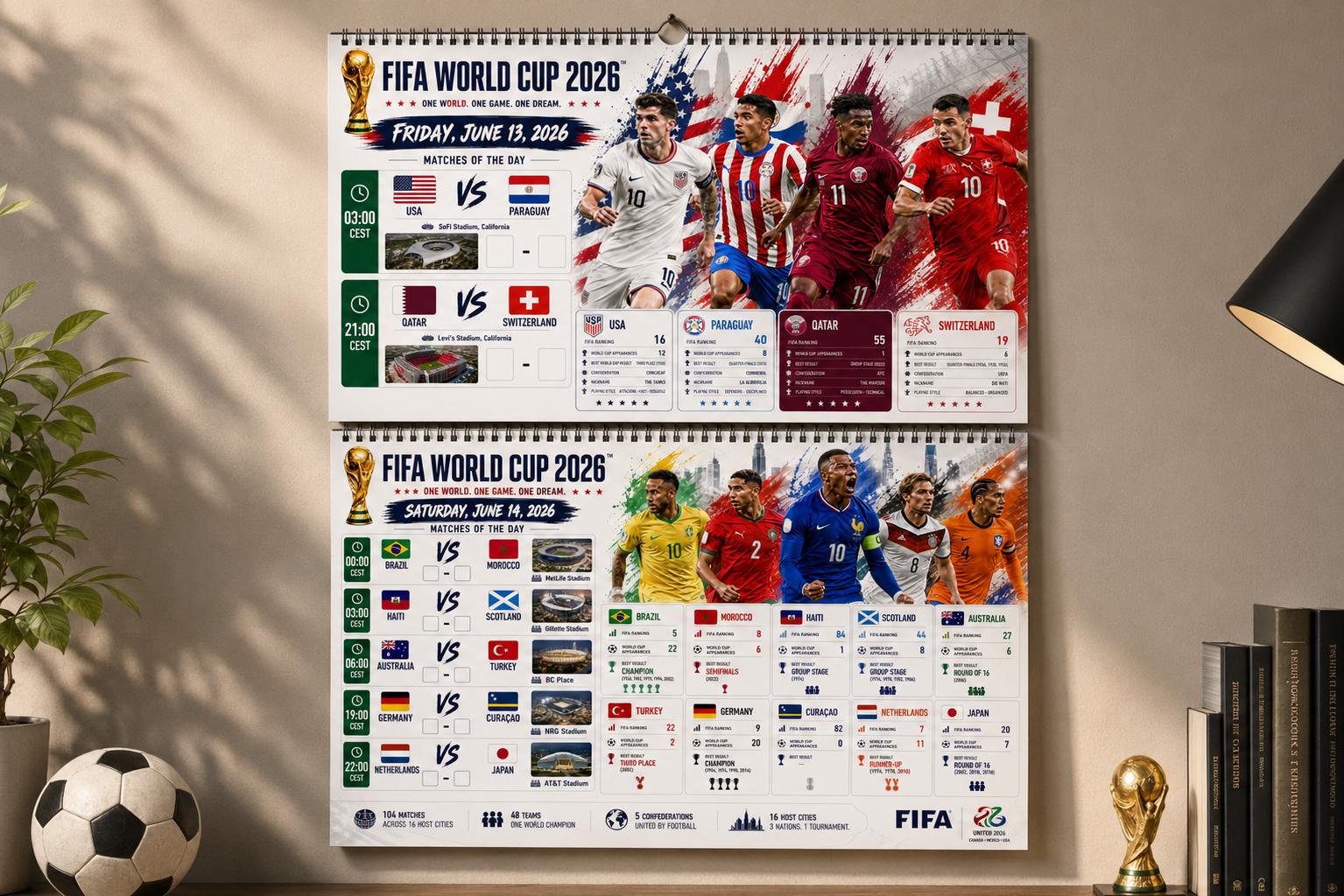 FIFA World Cup 2026 Match Calendar | Football Fan Gift (PDF Download ...
