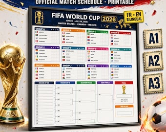 Tabela de jogos da Copa do Mundo FIFA 2026 | Pôster com a tabela da Copa do Mundo (Download em PDF)
