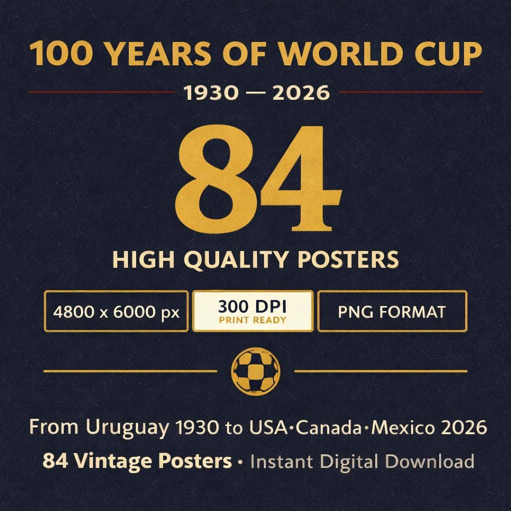 Vintage Fifa World Cup Posters 1930-2026 | Retro FIFA Football Art ...