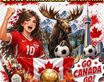 Pacote de imagens clipart da Seleção Canadense de Futebol, Copa do Mundo Les Rouges 2026 (Pacote PNG)