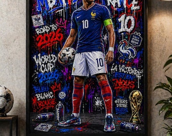 Pôster do Mbappé | Arte de Futebol da Copa do Mundo de 2026 (Download Digital)