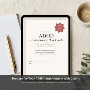 ADHD Pre-Assessment Workbook | ADHD Symptom Tracker | Digital PDF | Appointment Prep