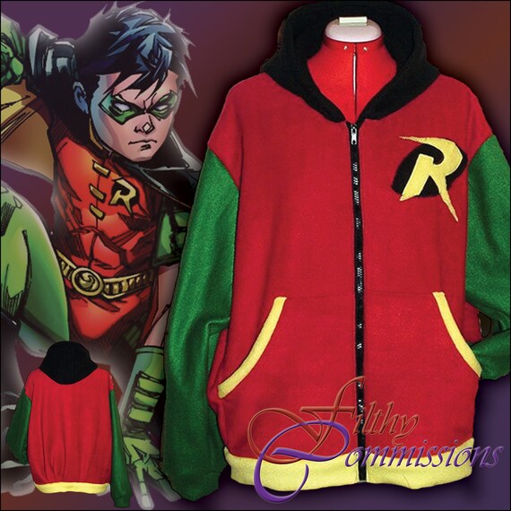Batman Superhero Nightwing Hoodie Sweatshirt Cosplay Costume Zipper Coat Jacket