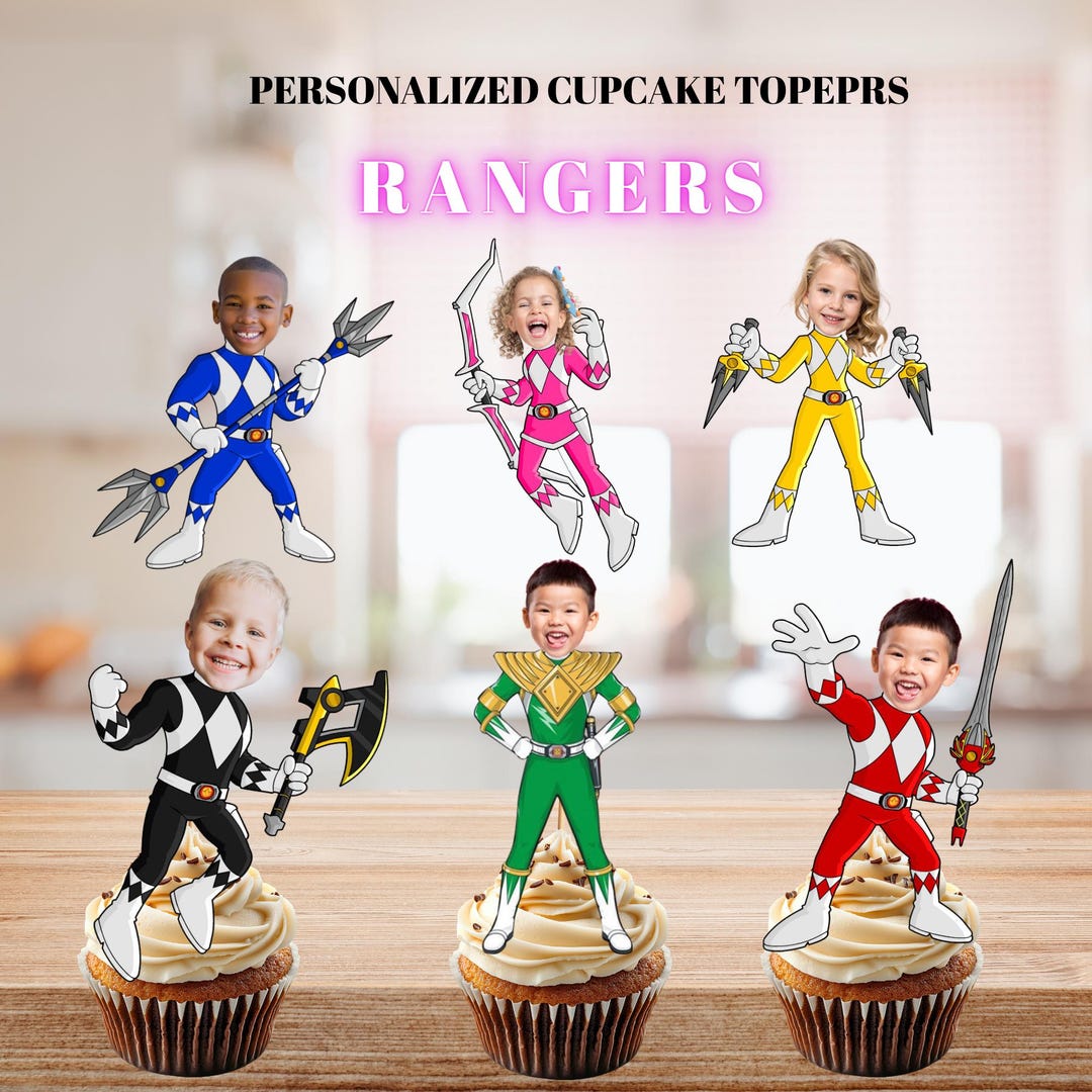 Power Rangers Cupcake Topper, Personalized Face Topper (digital File ...