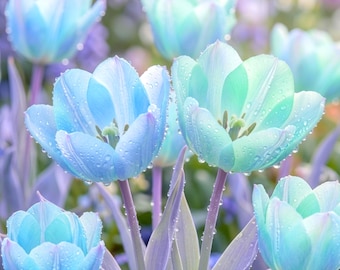 Bulbos de tulipán Rembrandt verde y blanco, una variedad rara: fácil cultivo para jardines de primavera.