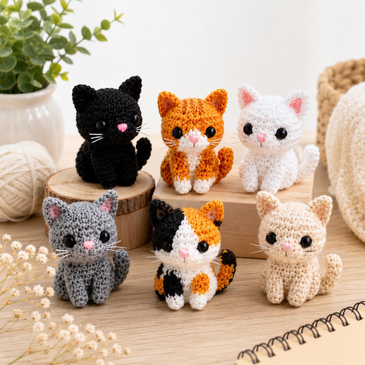 かぎ針編みの猫のキーホルダー - Etsy 日本