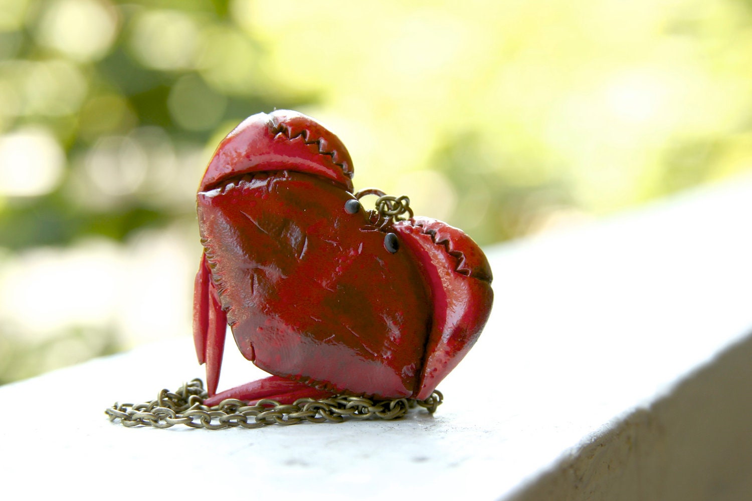 HeartShaped Crab Locket Made To Order Etsy