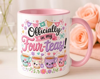 Taza de cumpleaños número 40, regalo oficial de "En mi cuarto cumpleaños" para ella.