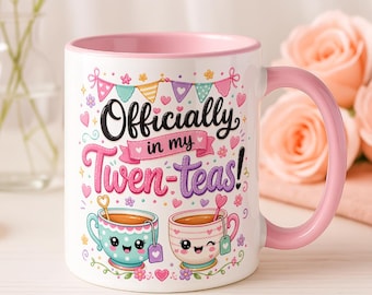 Taza de cumpleaños número 20, regalo de Twen-Teas para ella, taza para amantes del té