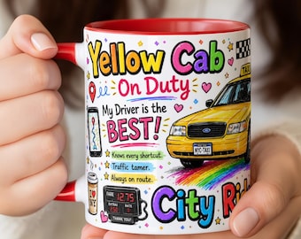 Taza Yellow Cab, regalo para taxistas de Nueva York, taza divertida para viajeros urbanos