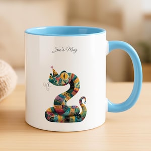 Personalized Snake Mug, Custom Ceramic Coffee Cup, Reptile Lover Gift