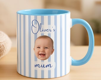 Taza personalizada con foto, regalo personalizado con la cara del niño para mamá y papá, 8 colores.