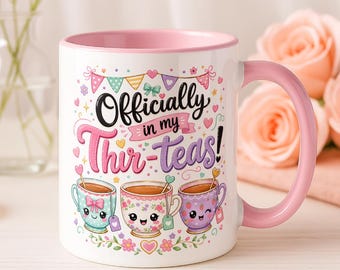 Taza de cumpleaños número 30, regalo oficial para ella: "Oficialmente en mis treinta".