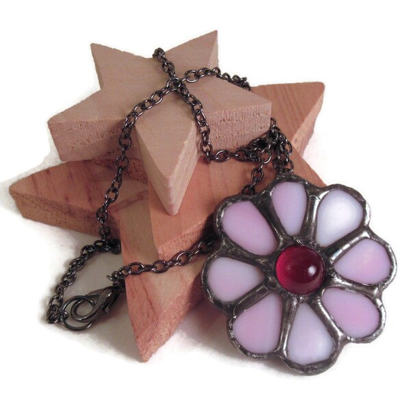 Stained Glass Pendant Necklace Etsy